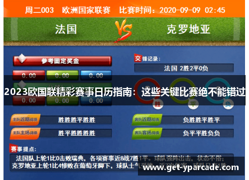 2023欧国联精彩赛事日历指南：这些关键比赛绝不能错过